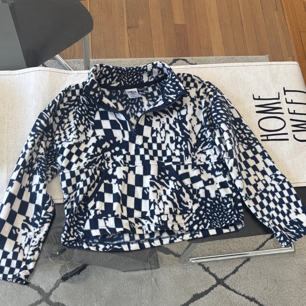 Girls Black and White Fleece Jacket